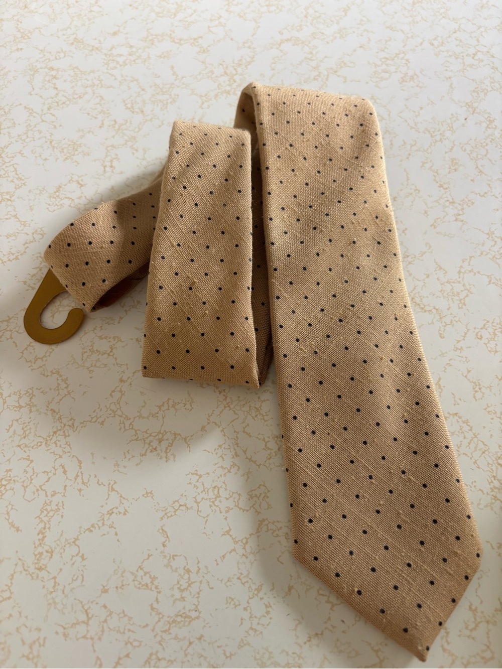 2 John Henry ties. Ivory and Lavender and brown with black dots. Preloved - Picture 7 of 7